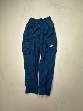 Nike Cargo Pants Navy 2000s Streetwear Tapered - Boys L
